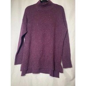 LOFT Purple Mock Neck Oversized Sweater